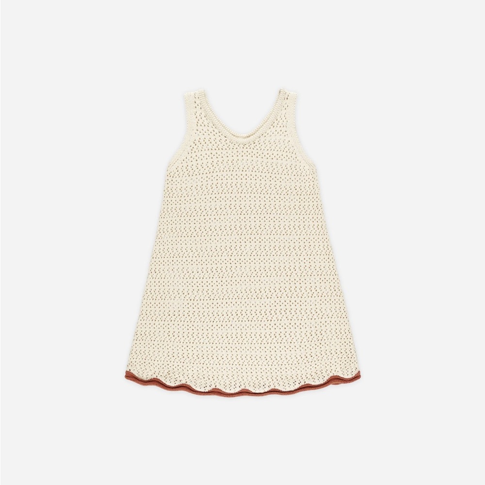 Crochet Tank Mini Dress || Natural - 2-3Y
